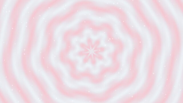 High contrast pastel pink and white swirl tunnel loop featuring falling square confetti