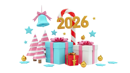 2026 New Year Celebration with Christmas Decorations