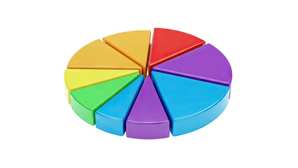 Obraz premium Colorful Pie Chart Segments on White Background