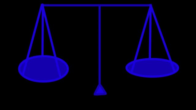 Weight scale balance with transparent background - Animation of classic retro weight balancing from side to side in flat design vector style