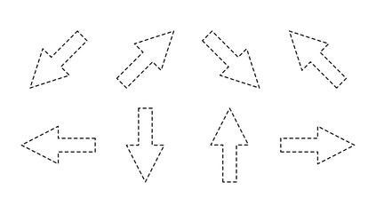 set of dashed arrows PNG
