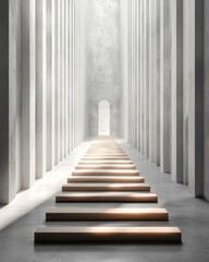 Obraz premium Exploring Strategic Pathways through Symbolic Stairs Leading to New Business Directions and Options