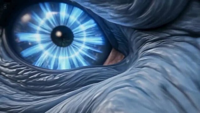 Avant-Garde Frost Chimera with Ethereal Glowing Eyes