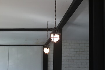 Beautiful decorative lights in a cafe