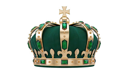 Ornate Green and Gold Crown with Emeralds