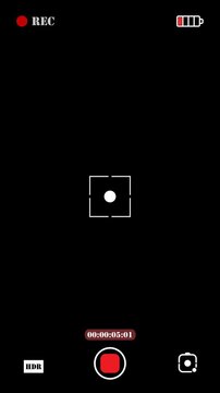 Minimalist smartphone camera viewfinder overlay animation in 4K. Includes low battery warning, recording timer, grid layout, and clean UI design. Screen recording overlay with alpha channel, HD and HD