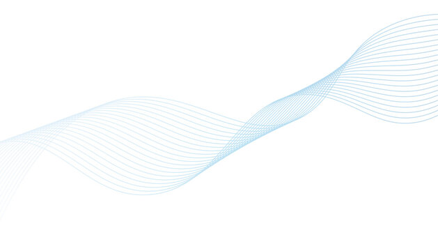 Abstract vector background with blue wavy lines. Blue wave background.