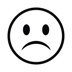 Sad face emoji silhouette emoticon
