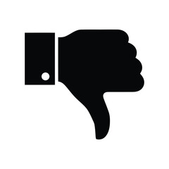 Silhouette of a disapproving thumb down gesture