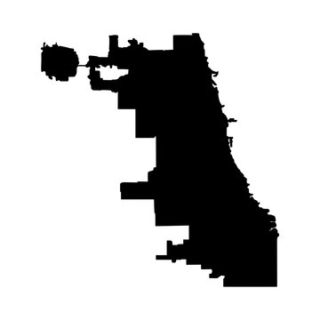 Chicago USA city map silhouette vector illustration