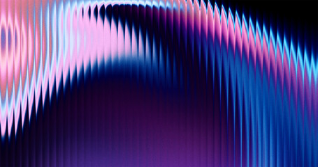vibrant glass ripple distortion background with gradient glass texture purple blue and pink gradient waves and vertical distortion lines for futuristic design, digital art, and modern tech visuals