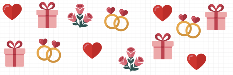 vector illustration of a set of red tulips