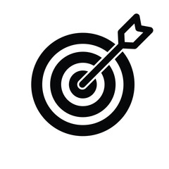 Flat Vector Target Icon for Business Goals