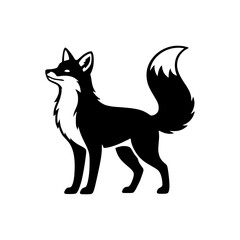 Obraz premium vector illustration of a fox in a side-profile standing pose.