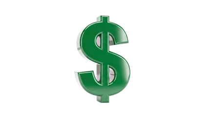Glossy Green Dollar Sign Symbol