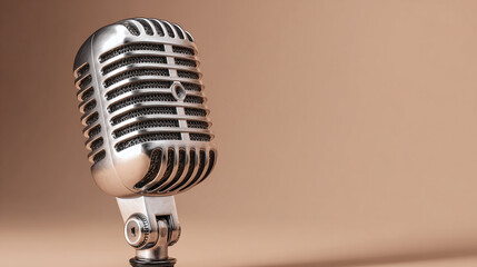 A classic retro microphone with vintage style and look 