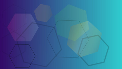 Hexagonal shapes on colorful gradient background