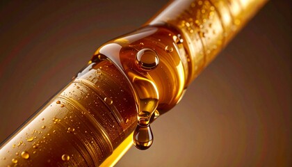 マイクロスコープで捉えた水滴とヘアオイル美容成分の毛髪補修 キューティクル　ケラチン　ジェネレーティブAI