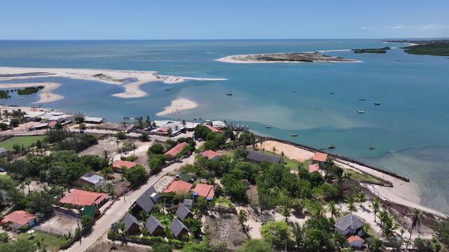 Macapa Beach At Luis Correia In Piaui Brazil. Beach Skyline. Nature Landscape. Summer Travel. Macapa Beach At Luis Correia In Piaui Brazil. Tropical Scenery.