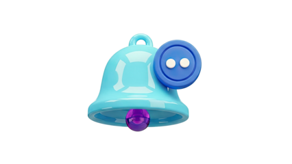 3D Blue Bell Notification Icon