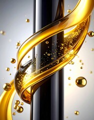 髪内部まで届くケラチン補修 ヘアオイルのマクロ視点 ジェネレーティブAI