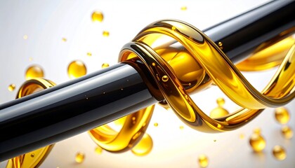 キューティクルを包み込む濃密ヘアオイル 髪補修マクロイメージ ジェネレーティブAI