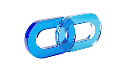 Interlinked Blue Glass Chain Links