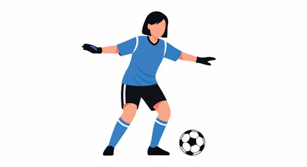 Obraz premium Female soccer player in action with transparent background