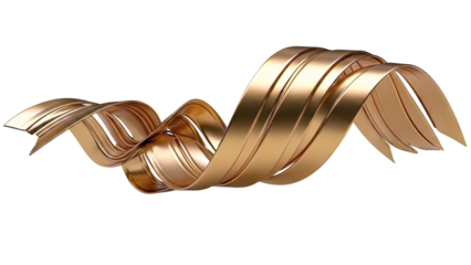 Golden Ribbon Abstract Swirl