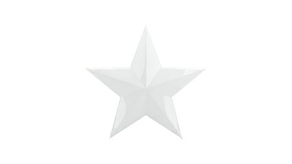 Shiny White Five-Pointed Star