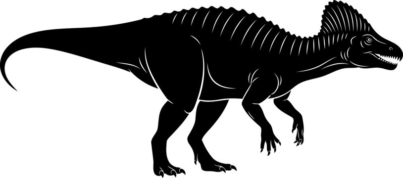 Detailed corythosaurus dinosaur illustration, a crested hadrosaur standing in profile.
