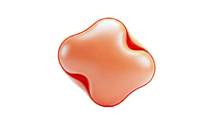 Abstract Orange Blob Shape on White Background