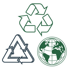 Obraz premium 3D Recycling Symbols Minimal Style on White Background, Sustainability and Environmental Protection Concept Vector
