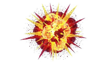 Fiery Explosion with Red and Yellow Flames