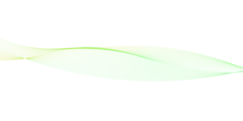 Delicate abstract swirl of pastel green and yellow with gradient colors paint blending softly on a pure white canvas on transparent background