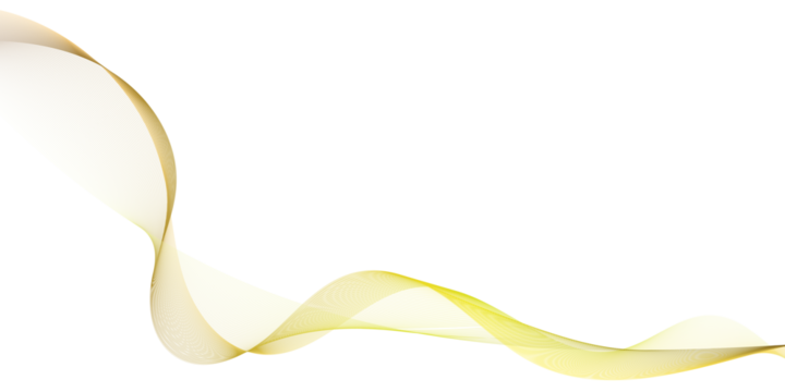 Elegant abstract light yellow wave with gradient colors pattern on transparent background with gentle, flowing lines - Powered by Adobe