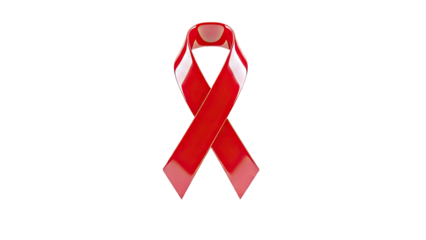 Red ribbon awareness symbol for AIDS and HIV