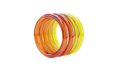 Stacked Translucent Rings in Amber and Yellow Hues