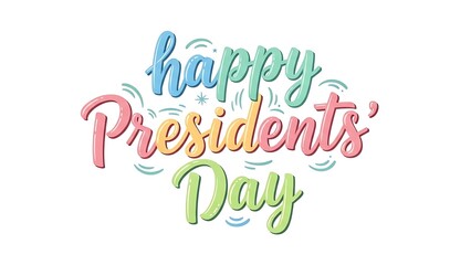 Obraz premium A colorful graphic design celebrating Presidents' Day with a happy message