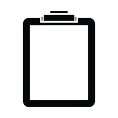 Silhouette of a clipboard with a blank paper