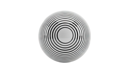 Concentric Rings Sphere on White Background