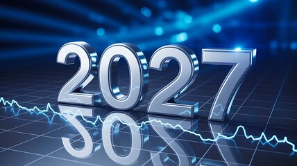 2027 future economy and financial trend concept with digital chart
