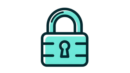 Modern Teal Padlock Icon For Digital Security And Privacy