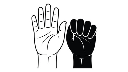 Obraz premium Raised hands illustration symbolizing diversity, equality, unity and human rights 