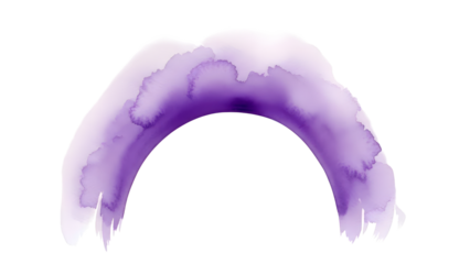 Abstract Purple Watercolor Arc Brush Stroke On Black