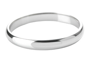 Polished metallic band, simple, elegant, smooth, reflective, on black