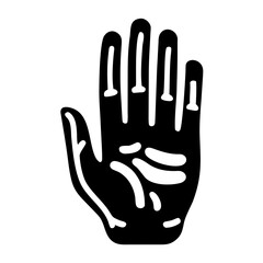 Obraz premium stopping gesture hand out icon silhouette illustration for human gesture and warning design 