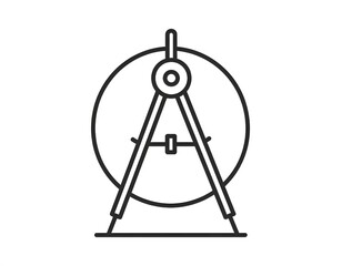 Geometry Compass Icon Outline