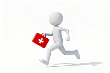 Person running with first aid kit