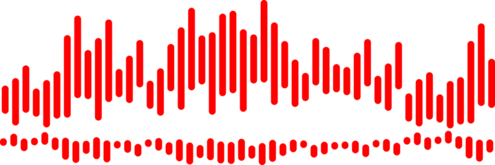 pixelated graphic illustration of an audio waveform